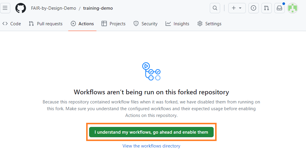 Enabling GitHub Workflows in the Forked Repository