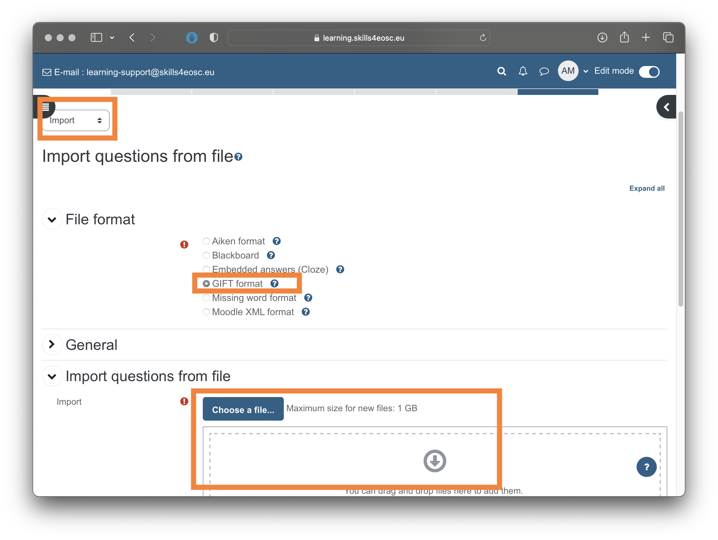 Importing question